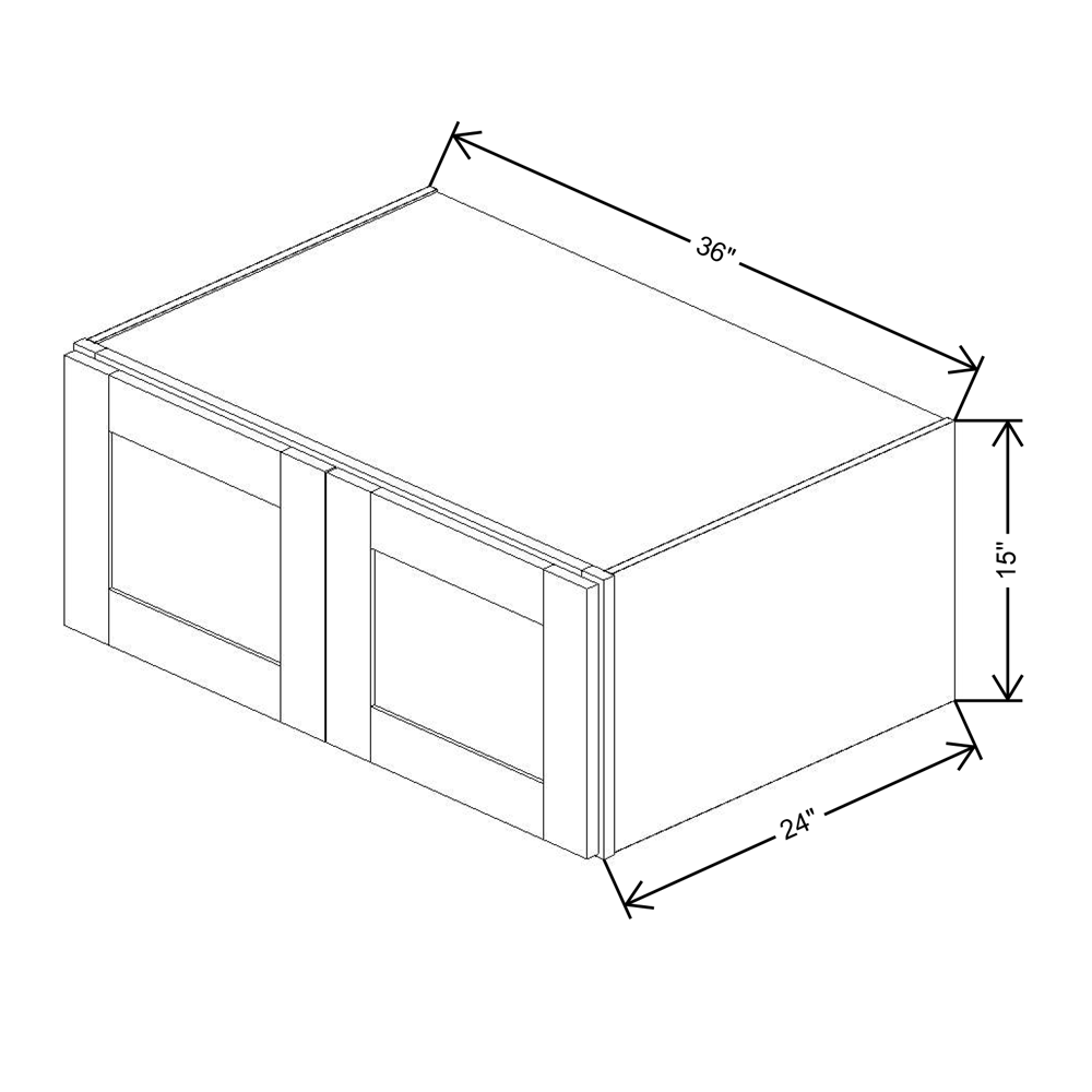 Fabuwood Quest Metro Mist 36"W X 15"H X 24"Deep Wall