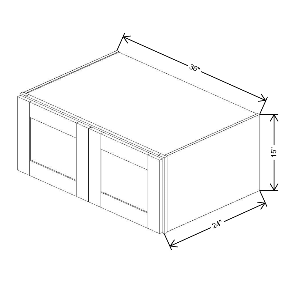 Fabuwood Quest Discovery Frost 36"W X 15"H X 24"Deep Wall