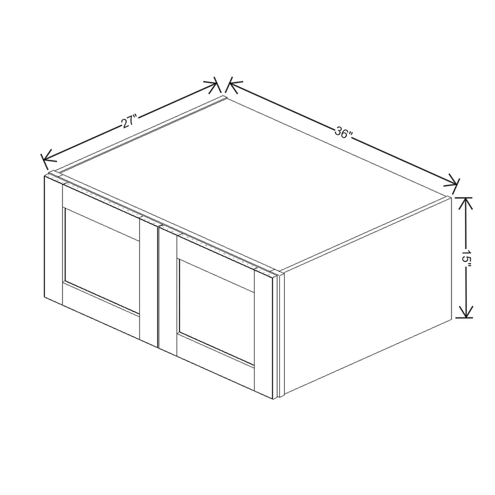 J&K Pebble B6 Refrigerator Wall Cabinet - 36" W x 15" H x 27" D