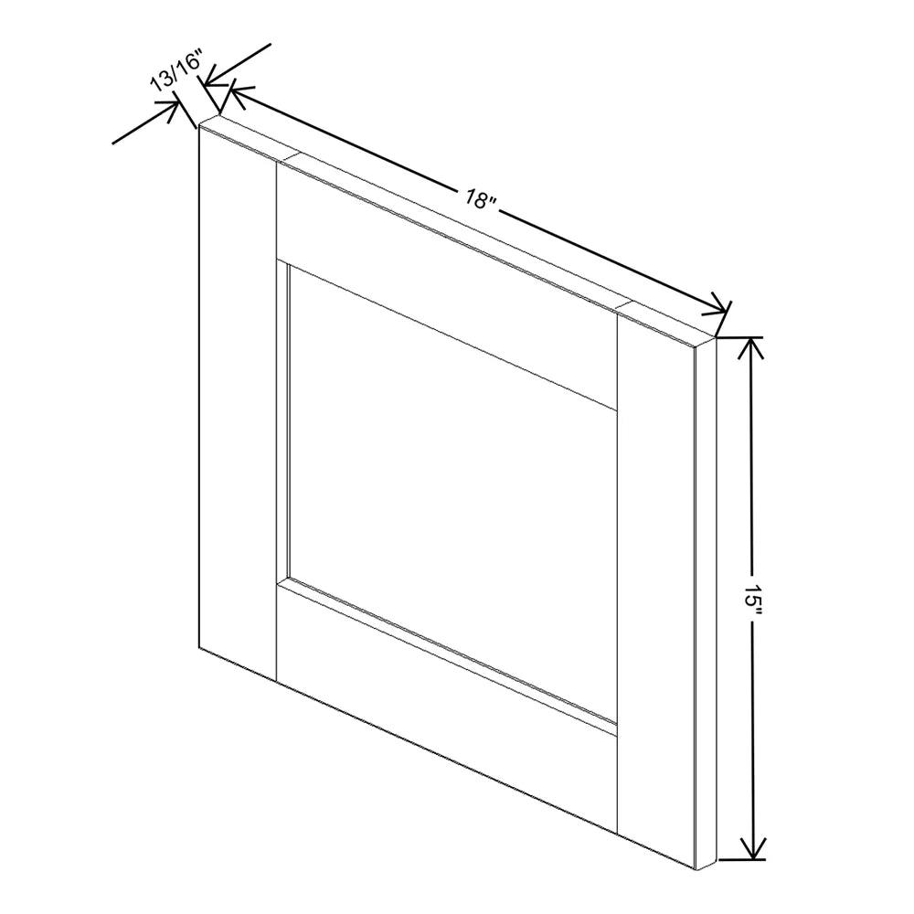 J&K White Shaker S8 Dummy Door Panel 18" W x 15" H