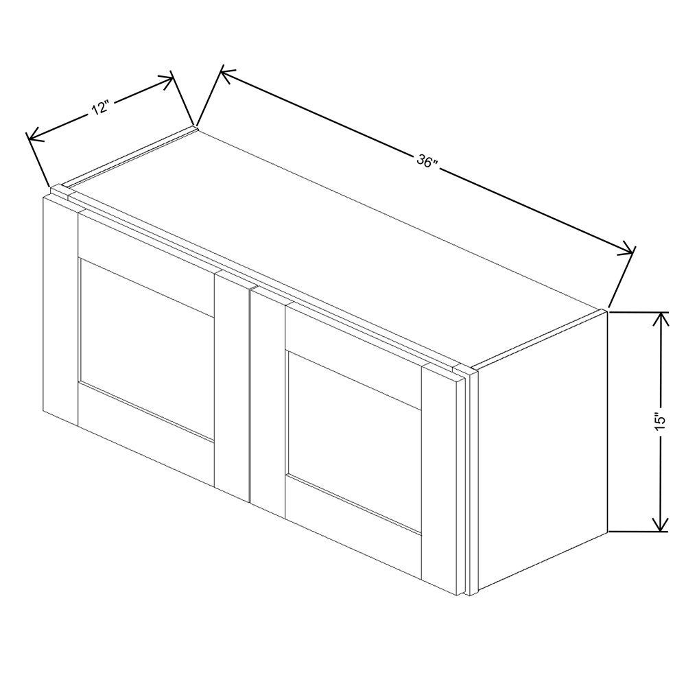 Fabuwood Allure Nexus Frost Wall 36"W x 15"H Shaker Cabinet