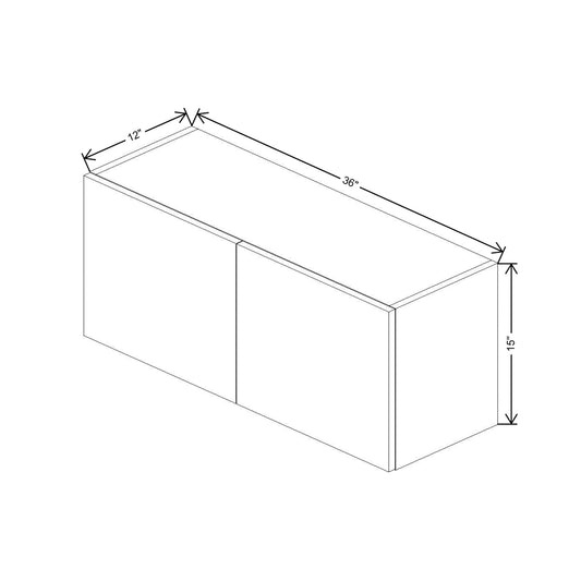 CNC Concord Newport White 36" W X 15" H Double Door Wall Cabinet