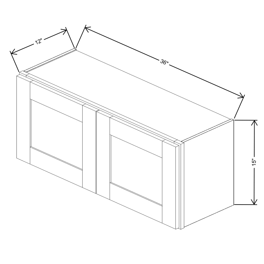 Fabuwood Quest Metro Java Wall 36"W x 15"H Shaker Cabinet