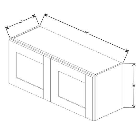 Fabuwood Quest Metro Java Wall 36"W x 15"H Shaker Cabinet