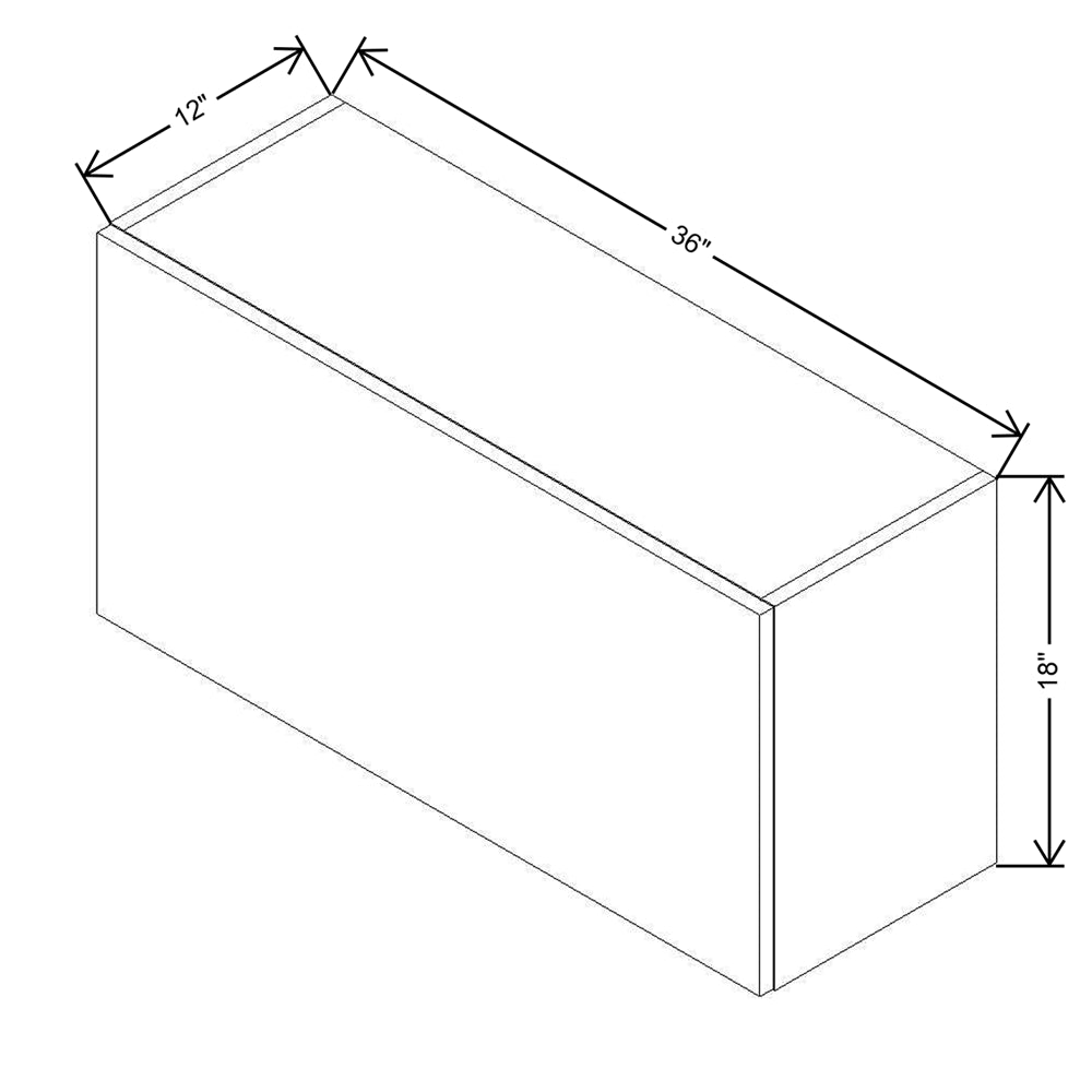 CNC Classic Highland White 36" W X 18" H Horizontal Wall Cabinet