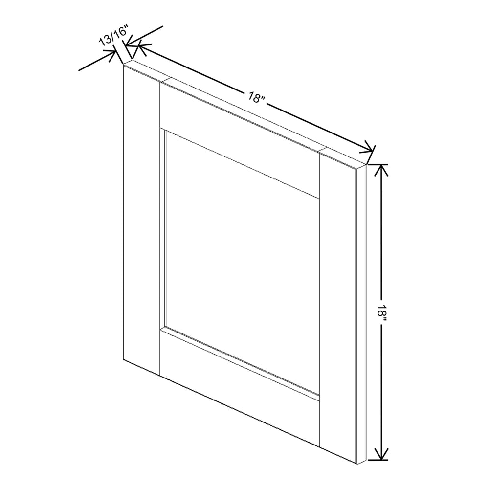 J&K White Shaker S8 Dummy Door Panel 18" W x 18" H