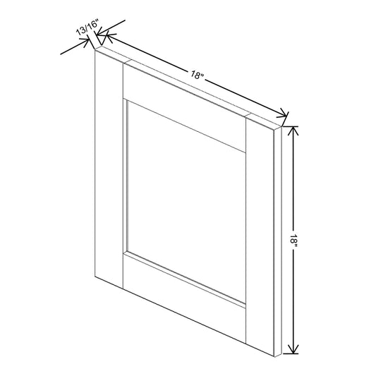 J&K White Shaker S8 Dummy Door Panel 18" W x 18" H