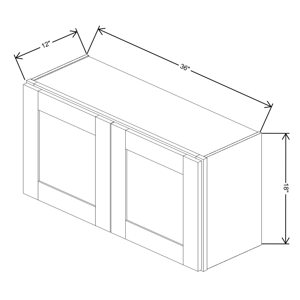 Fabuwood Allure Imperio Nickel Wall 36"W x 18"H Shaker Cabinet