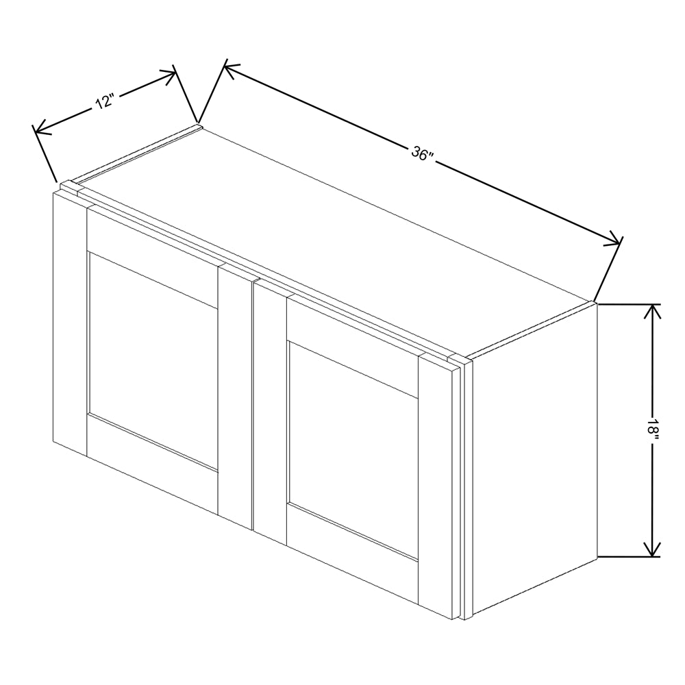 Fabuwood Quest Discovery Frost Wall 36"W x 18"H Shaker Cabinet