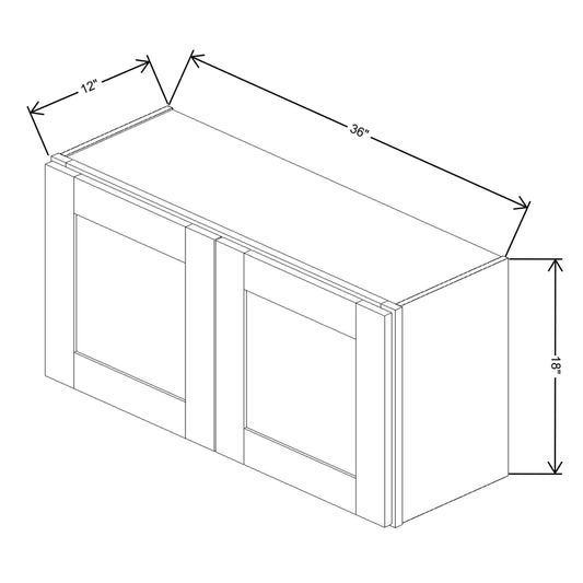 Fabuwood Quest Discovery Frost Wall 36"W x 18"H Shaker Cabinet