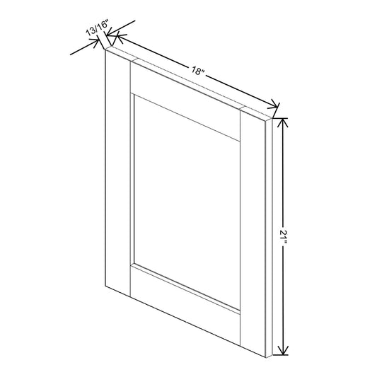 J&K White Shaker S8 Dummy Door Panel 18" W x 21" H