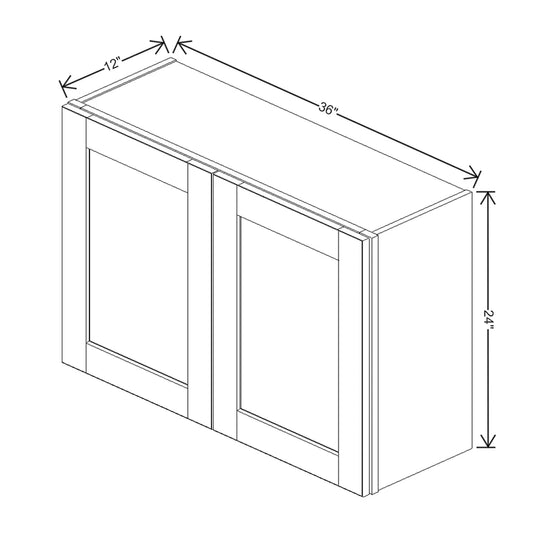 J&K Pebble B6 Double Door Wall Cabinet - 36" W x 24" H