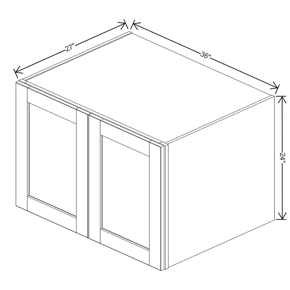 J&K Creme Glazed A7 Refrigerator Wall Cabinet - 36" W x 24" H x 27" D