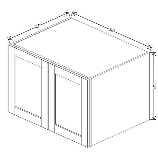 J&K Creme Glazed A7 Refrigerator Wall Cabinet - 36" W x 24" H x 27" D