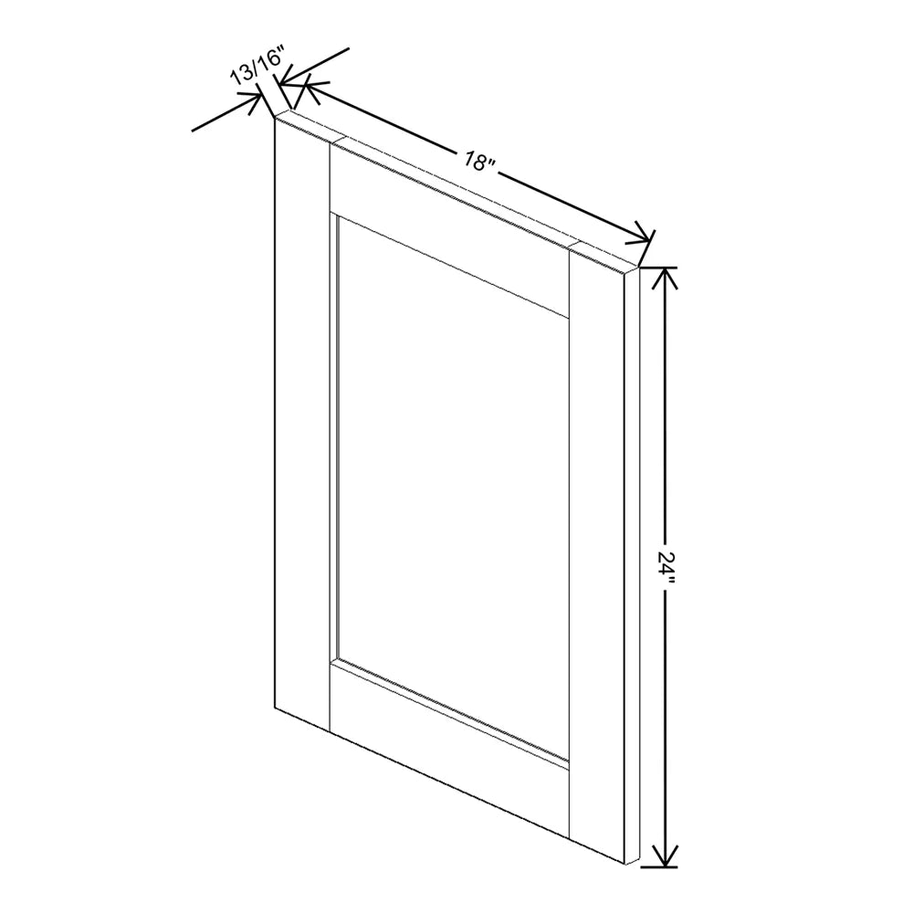 J&K White Shaker S8 Dummy Door Panel 18" W x 24" H