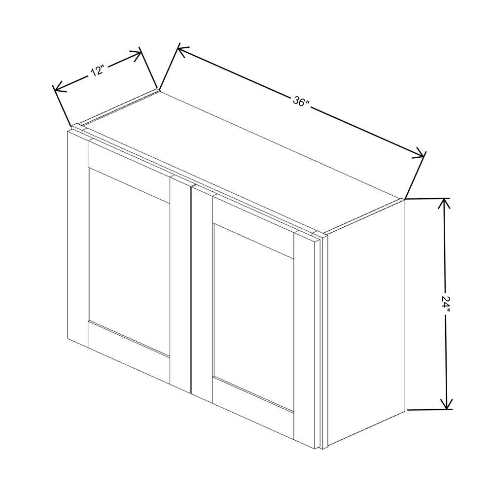 Fabuwood Allure Luna Kona Wall 36"W x 24"H Shaker Cabinet