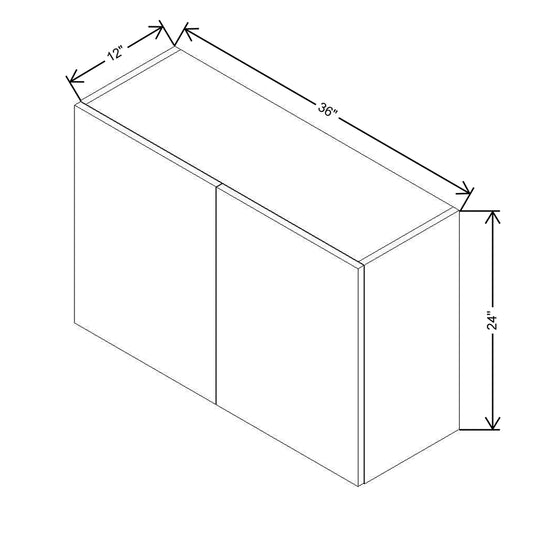 CNC Concord Newport White 36" W X 24" H Double Door Wall Cabinet