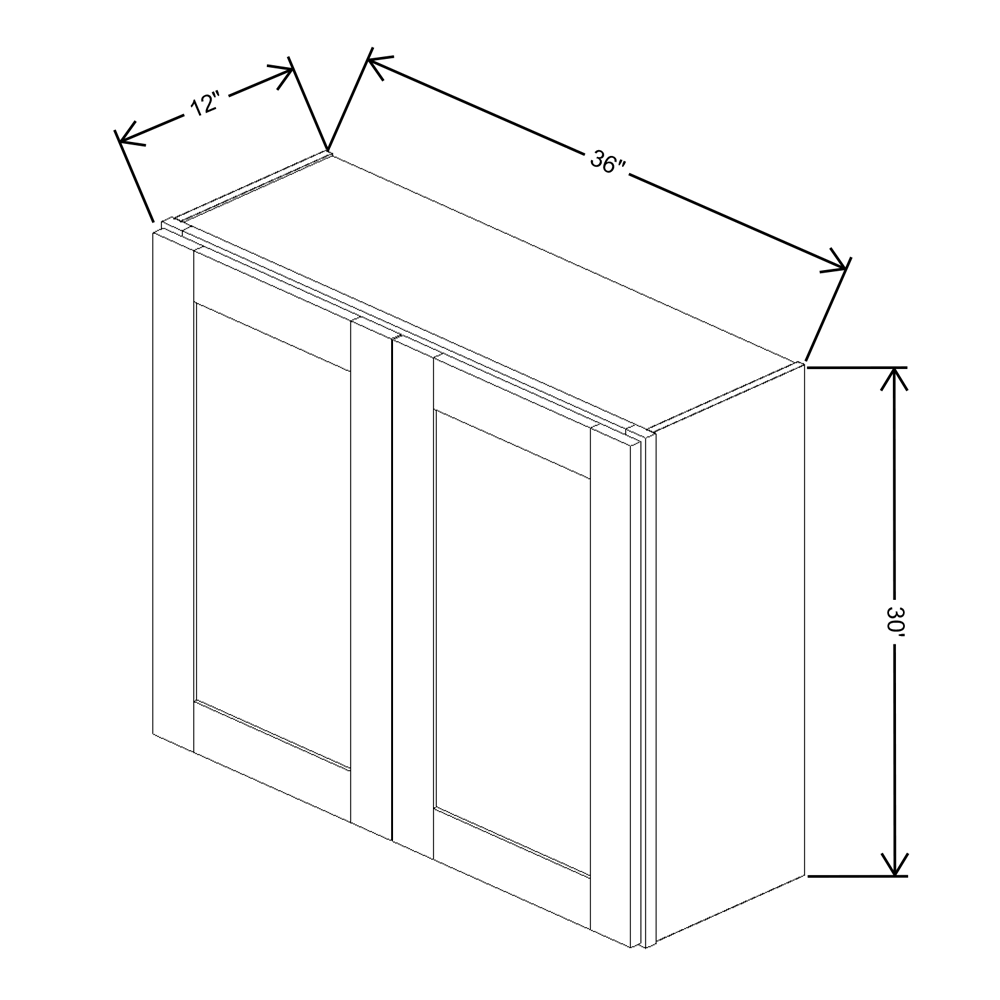 Fabuwood Allure Galaxy Dove Wall 36"W x 30"H Shaker Cabinet