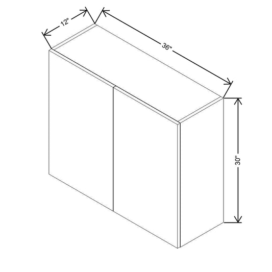 CNC Classic Broadway Cotton 36" W X 30" H Double Door Wall Cabinet
