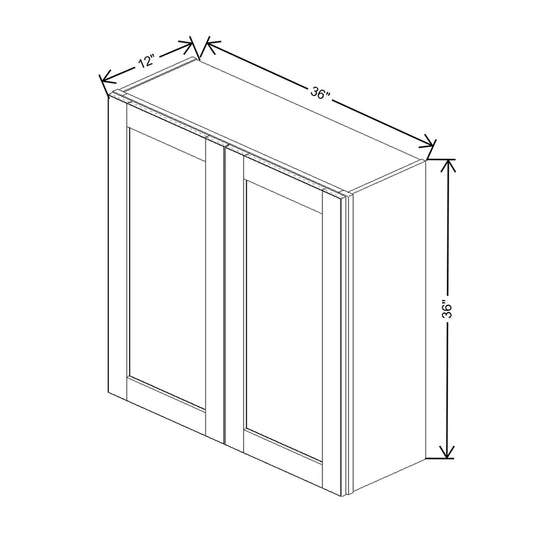 J&K Pebble B6 Double Door Wall Cabinet - 36" W x 36" H