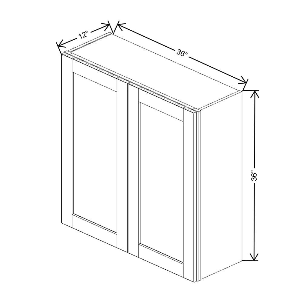 J&K Pure B5 Double Door Wall Cabinet - 36" W x 36" H