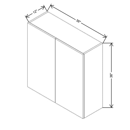 CNC Concord Newport White 36" W X 36" H Double Door Wall Cabinet