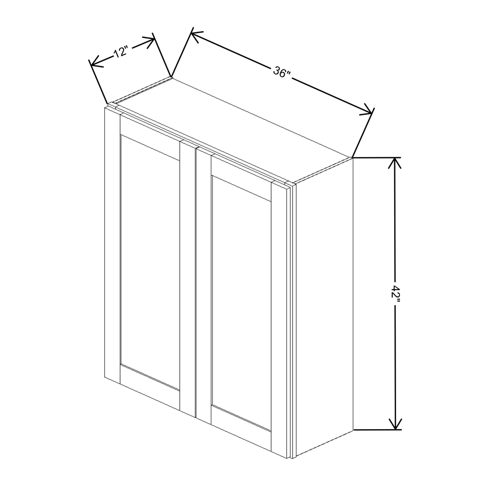 Fabuwood Allure Fusion Kona Wall 36"W x 42"H Shaker Cabinet