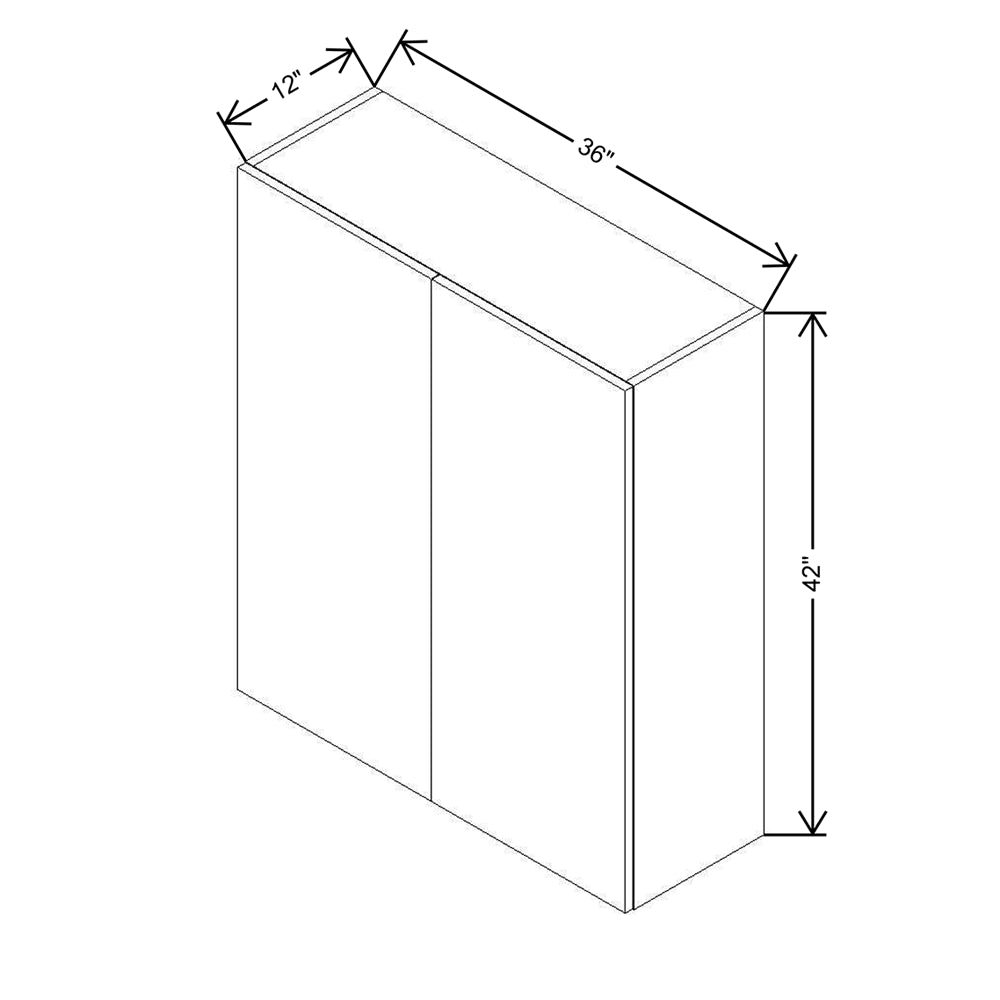 CNC Concord Elegant Dove 36" W X 42" H Double Door Wall Cabinet