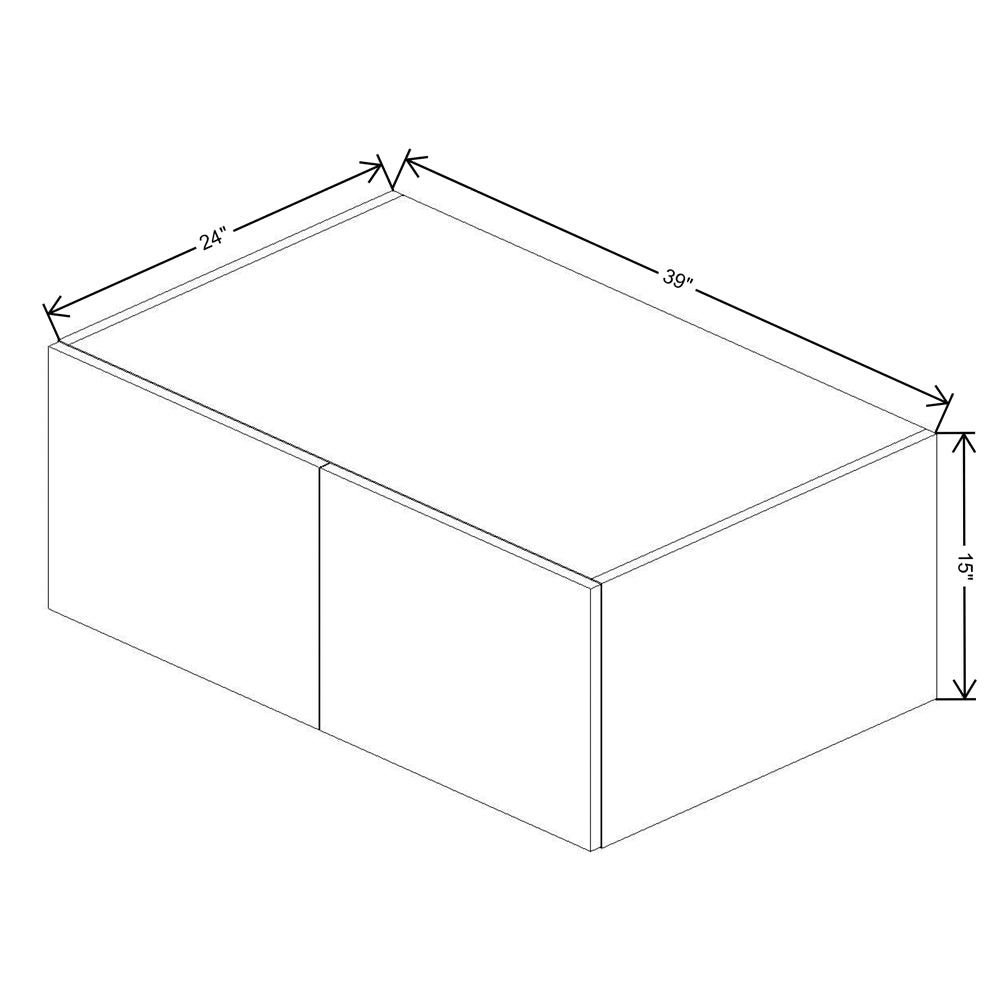 CNC Concord Newport White 39" W X 15" H X 24" D Double Door Wall Cabinet