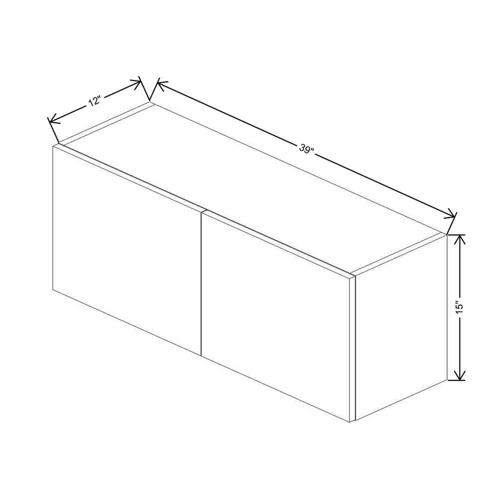 CNC Concord Elegant Dove 39" W X 15" H Double Door Wall Cabinet