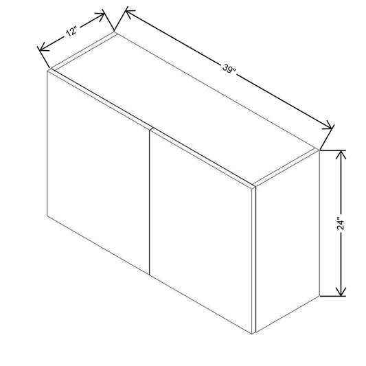 CNC Concord Fashion White 39" W X 24" H Double Door Wall Cabinet