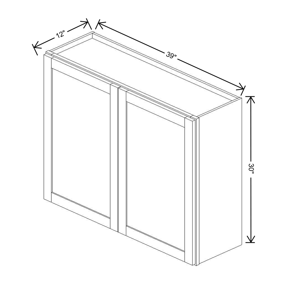 Wolf Classic Grove Opal Paint 39"W X 30"H Wall Cabinet