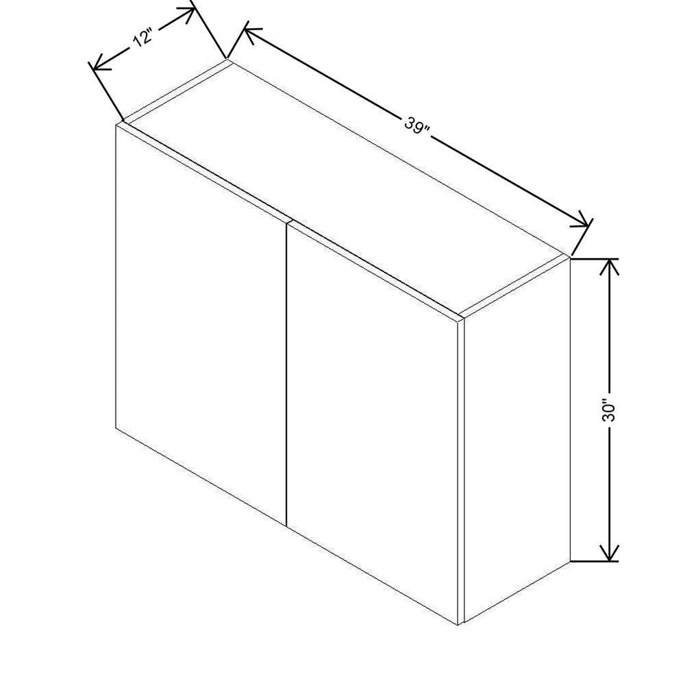 CNC Classic Broadway Cotton 39" W X 30" H Double Door Wall Cabinet