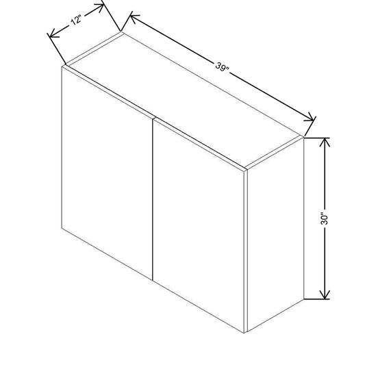 CNC Concord Elegant Ocean 39" W X 30" H Double Door Wall Cabinet