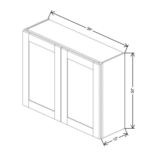 Fabuwood Allure Luna Desert Oak 39" W X 30" H X 12" D Double Door Wall Cabinet