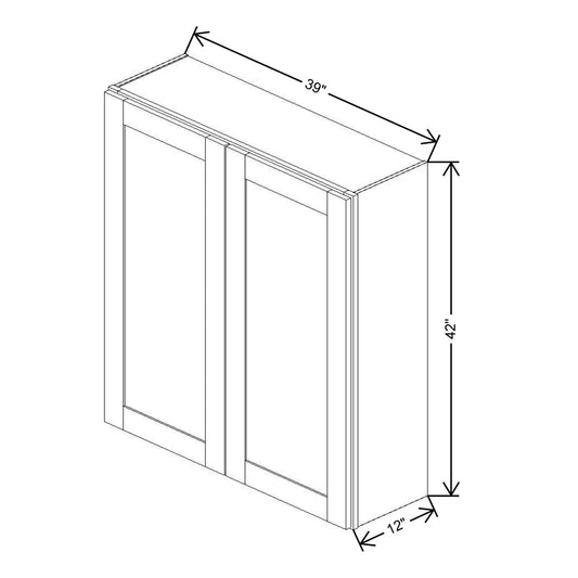 Fabuwood Allure Luna Desert Oak 39" W X 42" H X 12" D Double Door Wall Cabinet