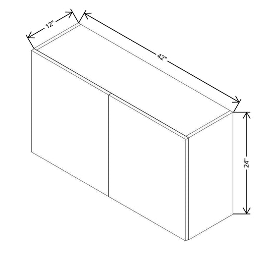 CNC Country Oak Honey 42" W X 24" H Double Door Wall Cabinet