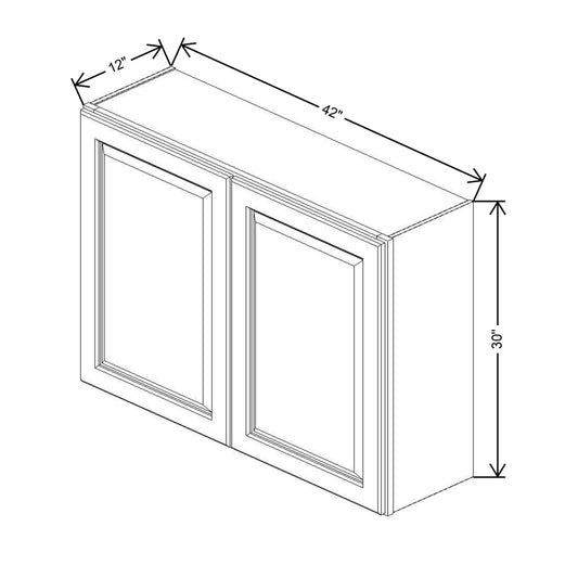 Fabuwood Quest Metro Mist 42" W X 30" H X 12" D Double Door Wall Cabinet