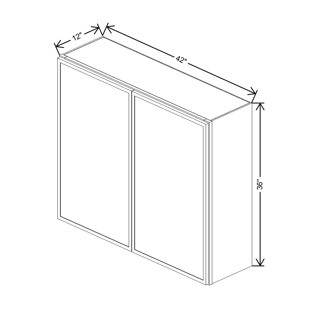 Cubitac Prestige Milan Latte 42"W X 36"H Wall Cabinet