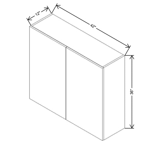 CNC Classic Broadway Almond 42" W X 36" H Double Door Wall Cabinet