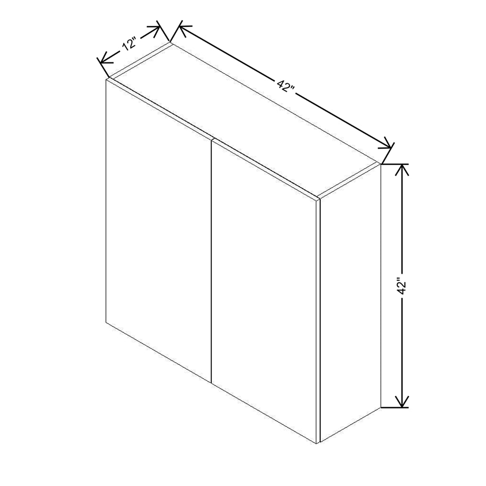 CNC Luxor 5-Piece White 42" W X 42" H Double Door Wall Cabinet