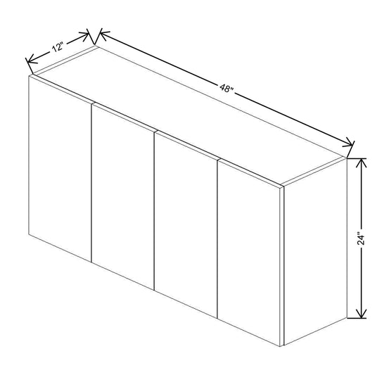 CNC Country Oak Honey 48" W X 24" H Four Door Wall Cabinet