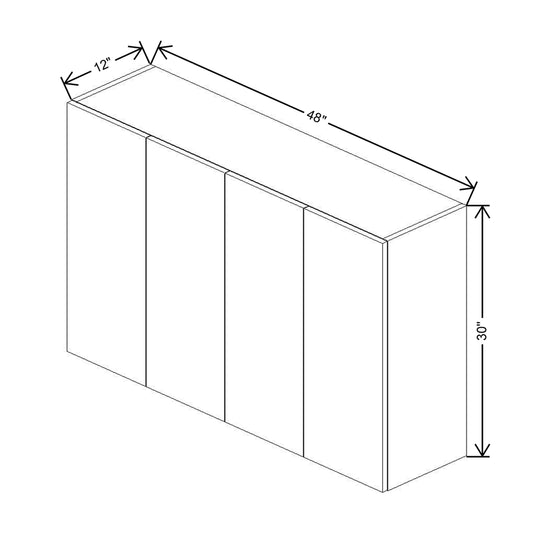 CNC Country Oak Honey 48" W X 30" H Four Door Wall Cabinet