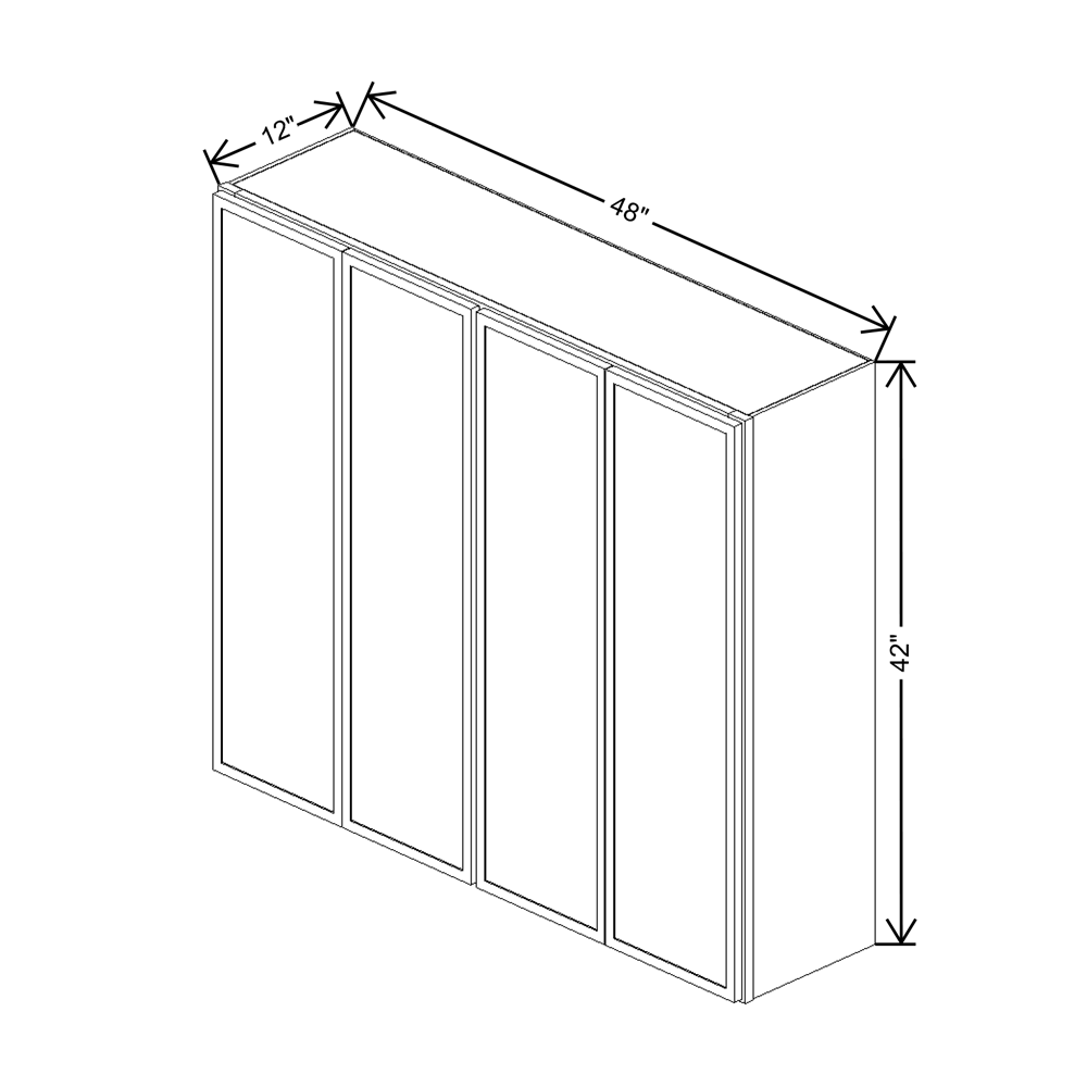 Cubitac Prestige Newport Latte 48"W X 42"H Wall Cabinet