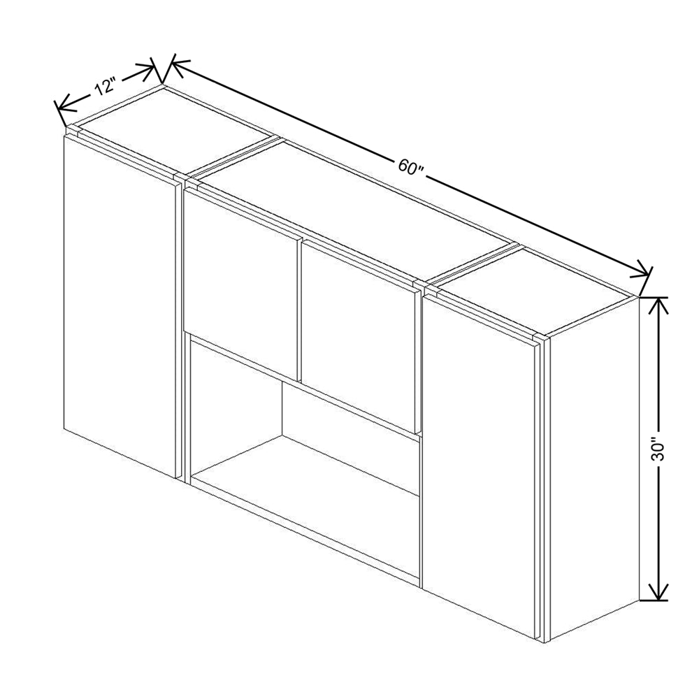 CNC Luxor 5-Piece Harvest 60" W X 30" H Open Wall Cabinet
