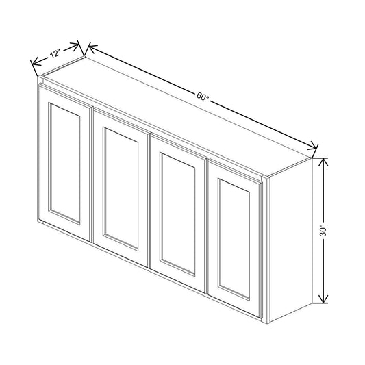 Fabuwood Quest Metro Mist 60" W X 30" H X 12" D Double Door Wall Cabinet