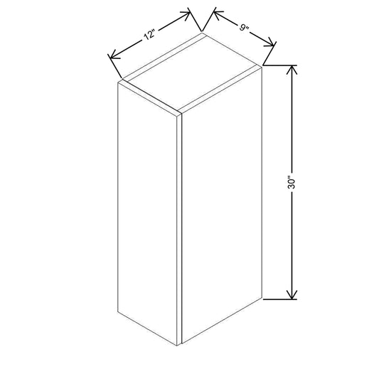 CNC Concord Newport White 09" W X 30" H Single Door Wall Cabinet
