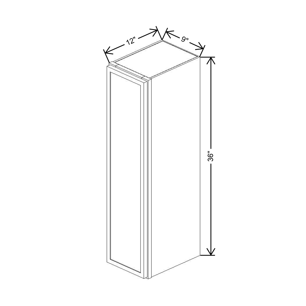 Cubitac Imperial Artisan Moss 09"W X 36"H Wall Cabinet