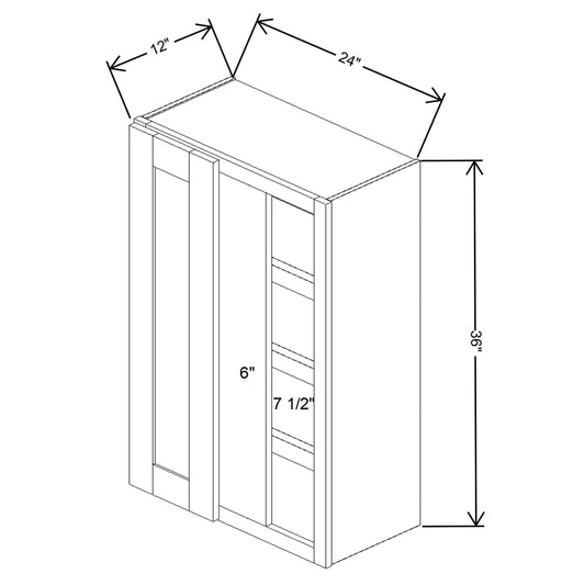 Fabuwood Allure Fusion Timber 24" To 27" W X 36" H X 12" D Single Door Blind Corner Wall Cabinet