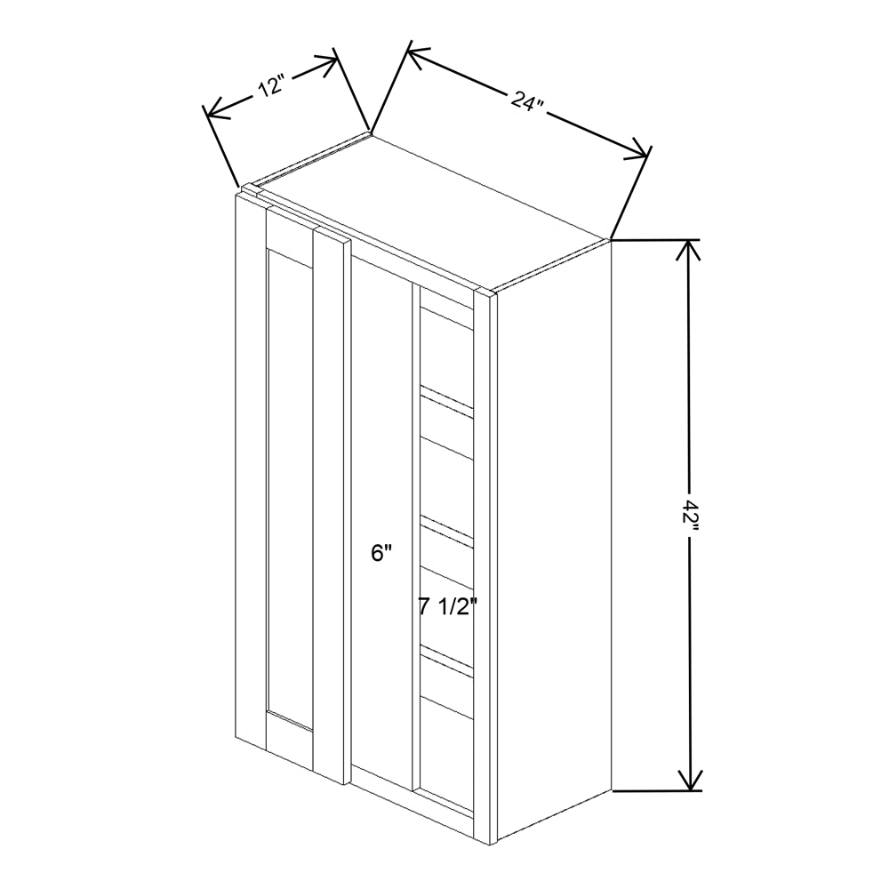 Fabuwood Quest Metro Java Blind Corner Reversible Wall 24"W x 42"H Shaker Cabinet